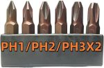 6-Pack25mm  Screwdriver Bit Set, Phillips,With Magnetic Tip S2alloysteel Material,Vesselsuitable,Electric Drill Drills, Motorcycles, Cars, And Bicycle (PH1,PH2,PH3X2) - Image 2