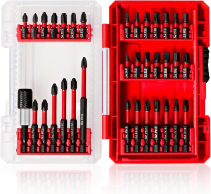 35Pcs Screwdriver Bits Set S2 Steel Screwdriver Impact Kit With a Storage Case, Used for Power Screwdrivers and Electric Drill Drivers