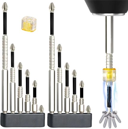 High Magnetic Screwdriver Drill Bit Set, 12Pcs  New K5 Impact Resistant Non Slip Bit, Magnetic Screwdriver Bits, Electric Screwdriver Set, 25 50 65 70 90 150mm(2 sets)